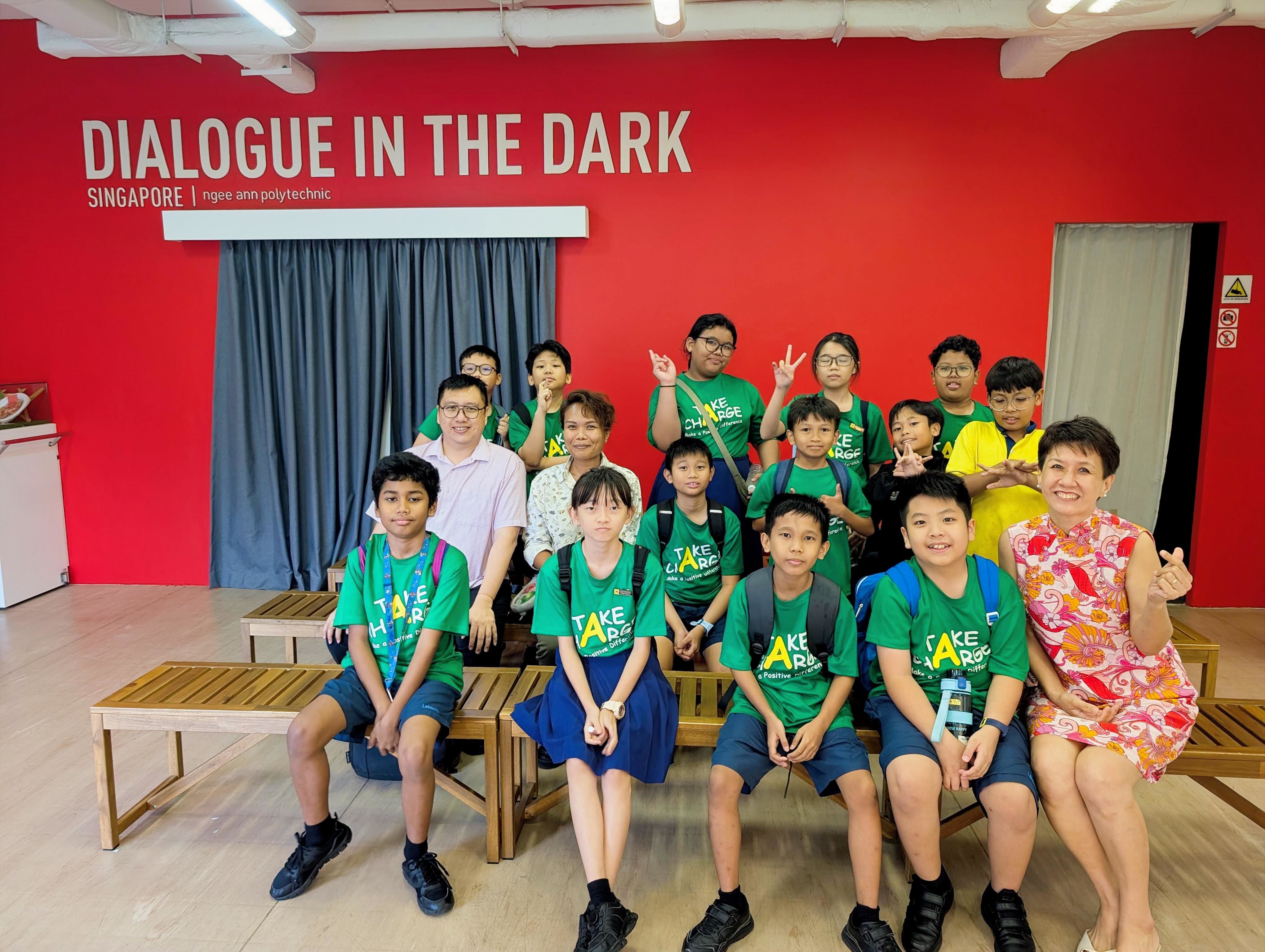 The students, teachers and our principal posed for a group photo as they have successfully completed the Dialogue In The Dark Experience